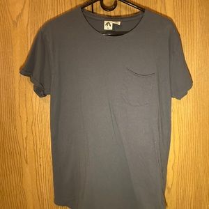 Men’s M Urban Outfitters Scallop Cut Blue Pocket T